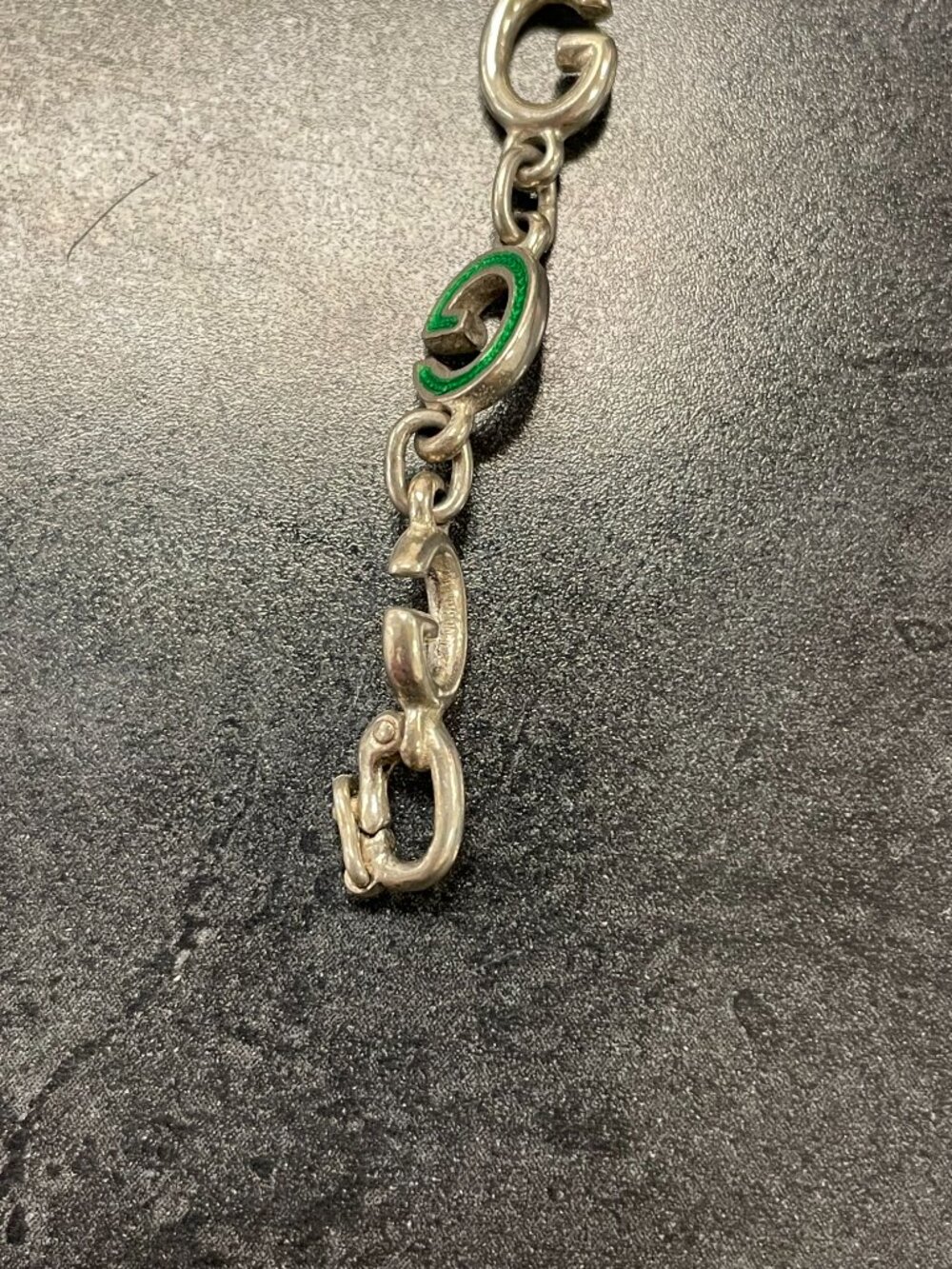 Vintage GUCCI "G" Enamel and Sterling Silver Bracelet - Picture 4 of 6